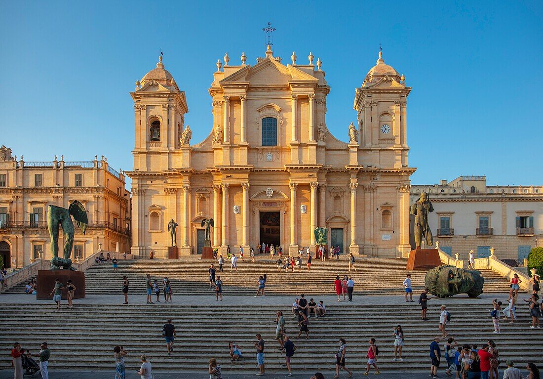 Die Kathedrale von San Nicolo, UNESCO-Weltkulturerbe, Noto, Syrakus, Sizilien, Italien, Europa