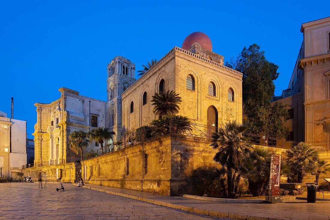 Kirche San Cataldo und St. Maria der Admiralskirche (La Matorana), UNESCO-Weltkulturerbe, Palermo, Sizilien, Italien, Europa