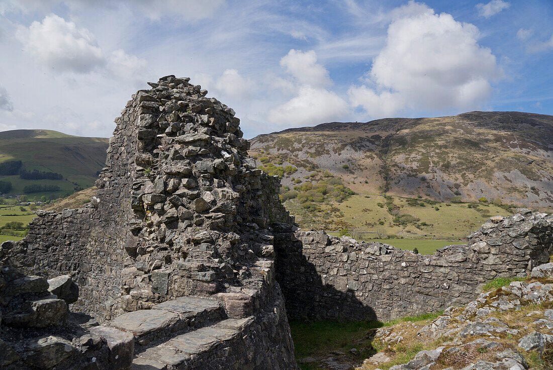 Castell y Bere, eine walisische Burg, die in den 1220er Jahren von Llywelyn dem Großen erbaut wurde, Gwynedd, Wales, Vereinigtes Königreich, Europa