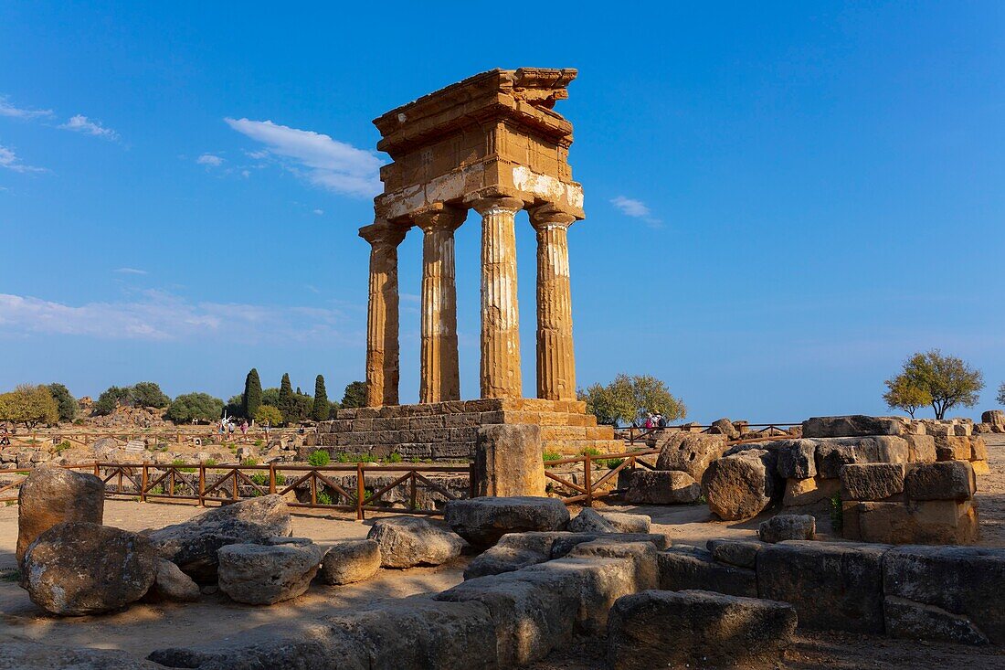 Temple of the Dioscuri, Valley of the Temples, UNESCO World Heritage Site, Agrigento, Sicily, Italy, Europe
