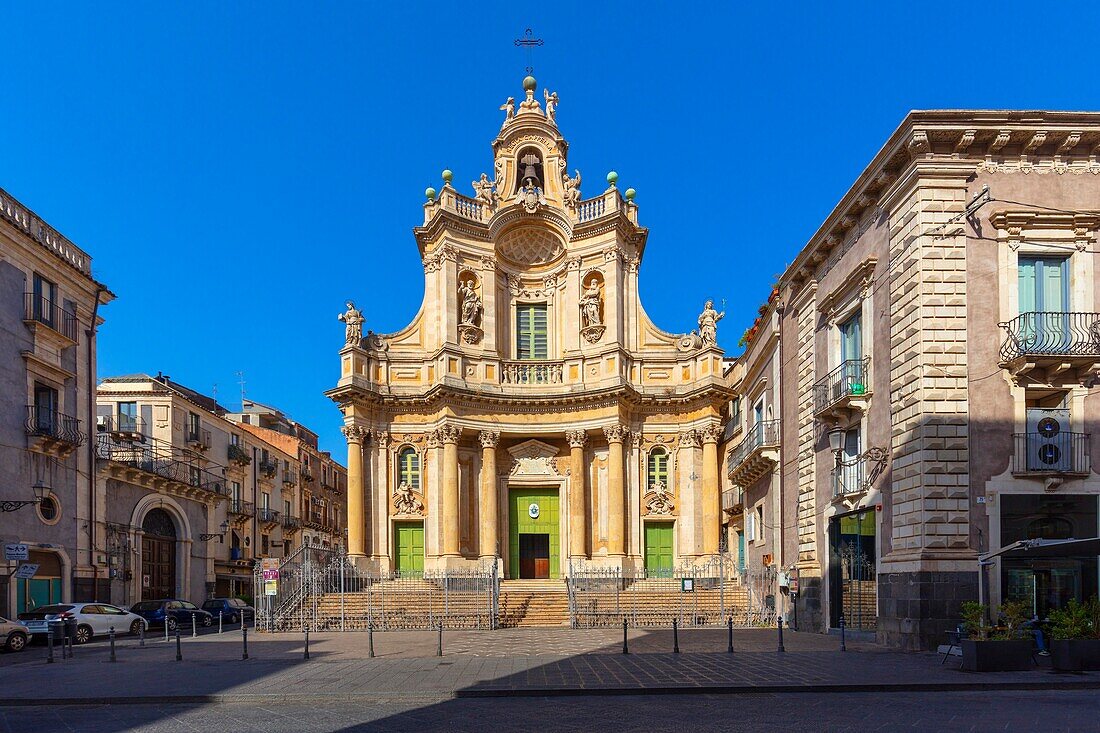 Die Kirche Basilica della Collegiata, Catania, Sizilien, Italien, Europa