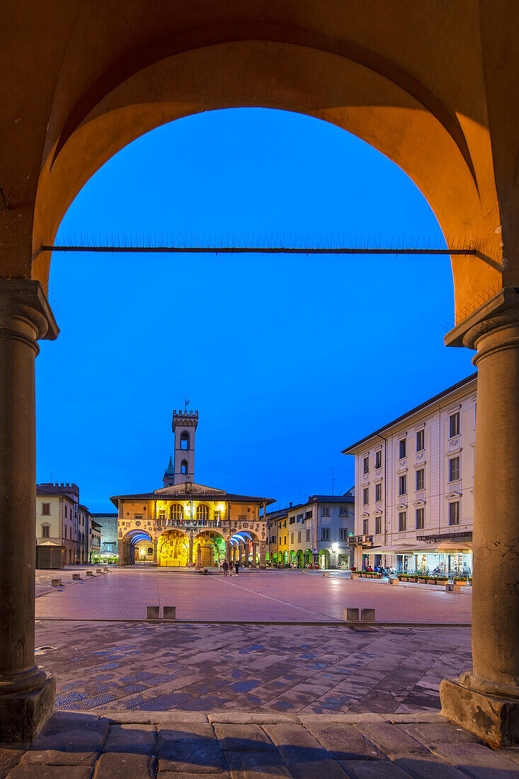 Palazzo d'Arnolfo, Piazza Cavour, San Giovanni Valdarno, Toskana, Italien, Europa