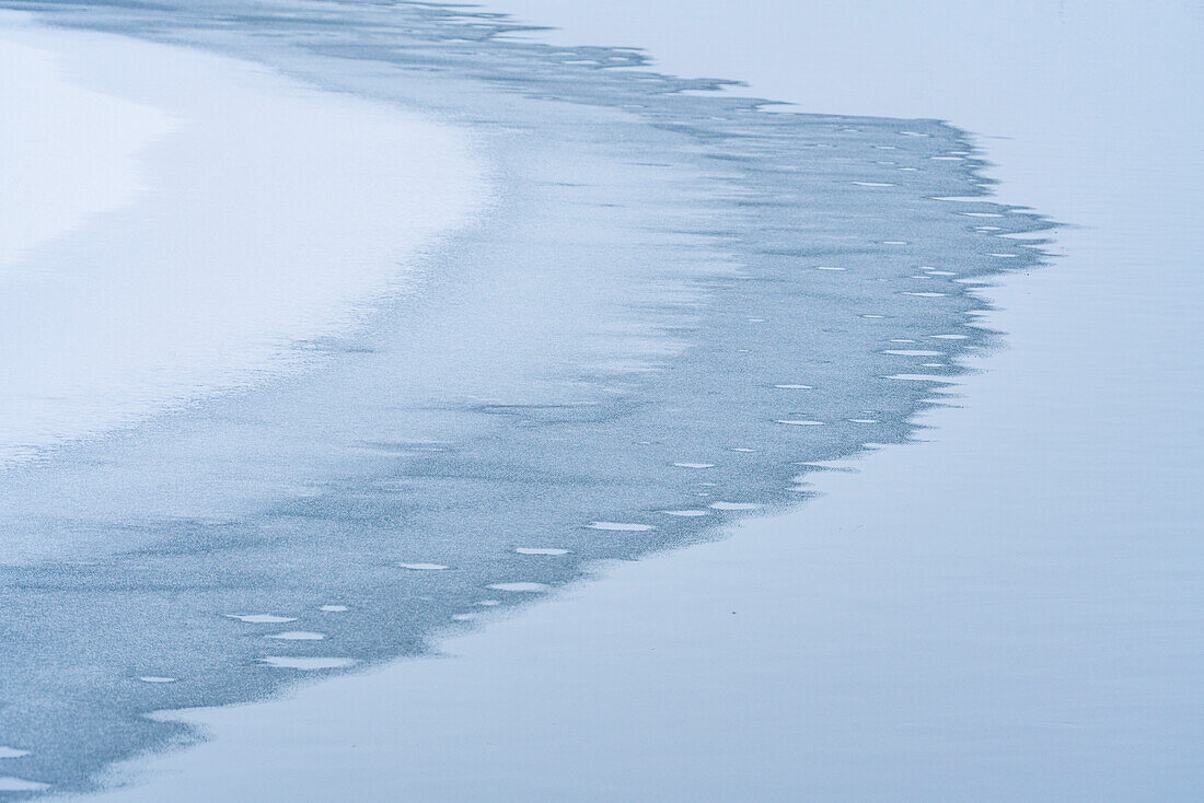 United States, Idaho, Bellevue, View of frozen river