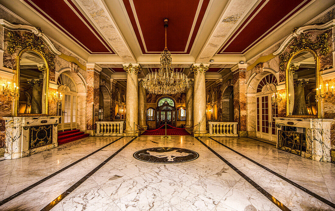 View of the foyer of the former Grandhotel de l'Europe in Bad Gastein, Salzburger Land, Austria
