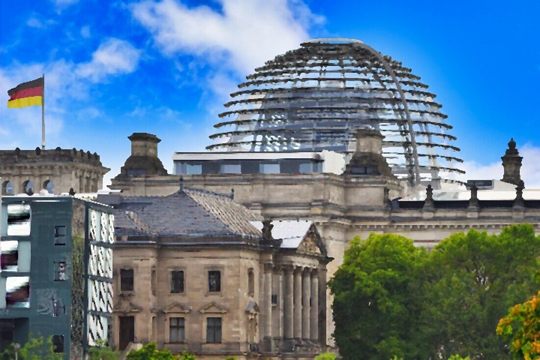 Reichstag Building housing the German Bundestag, Government district, Tiergarten, Berlin, Germany, Europe
