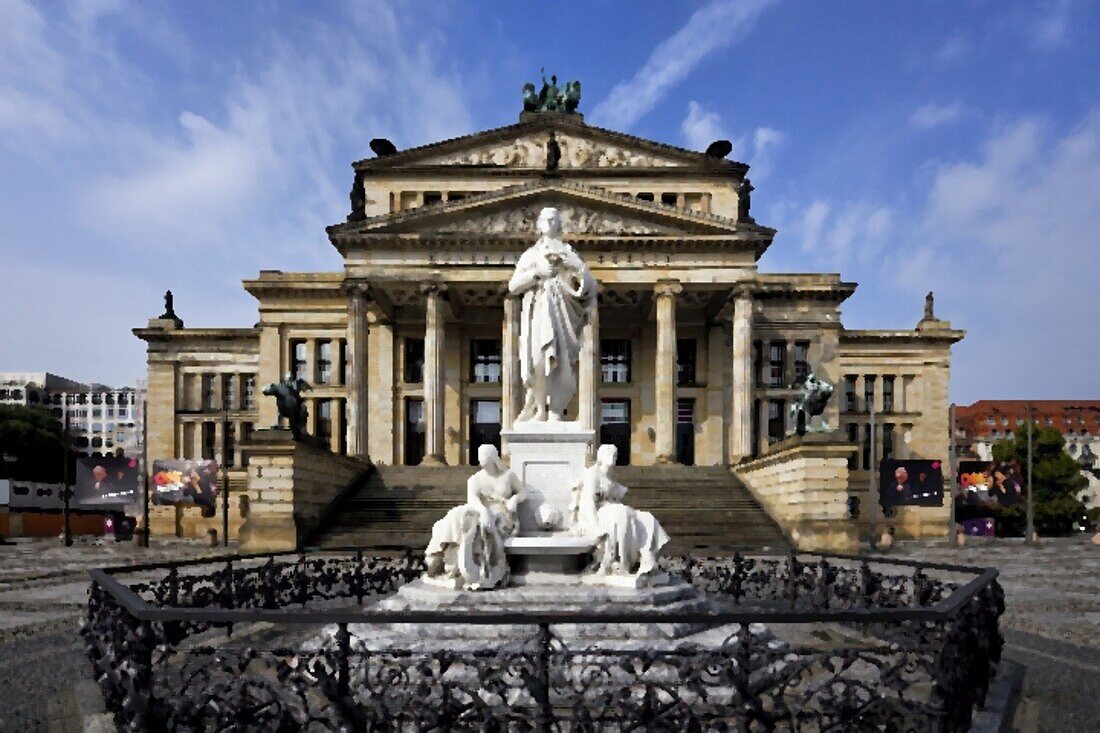 Konzerthaus Berlin Concert Hall and Schiller monument, Gendarmen Square, Unter den Linden, Berlin, Germany, Europe