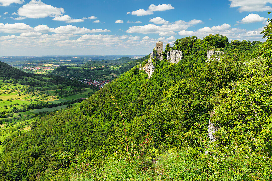 Reussenstein, Burg, Neidlinger Tal Valley, Schwäbische Alb, Baden-Württemberg, Deutschland, Europa