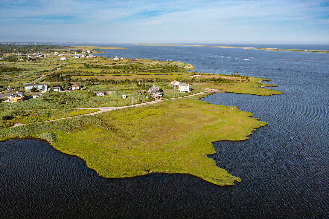 Aerial of Mastic Beach, Long Island, United States of America, North America