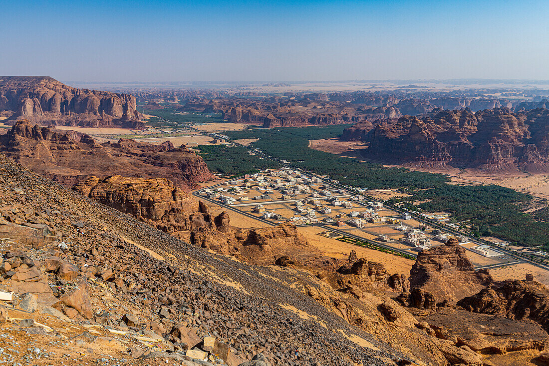 Blick über das Tal Al Ula, Königreich Saudi-Arabien, Naher Osten