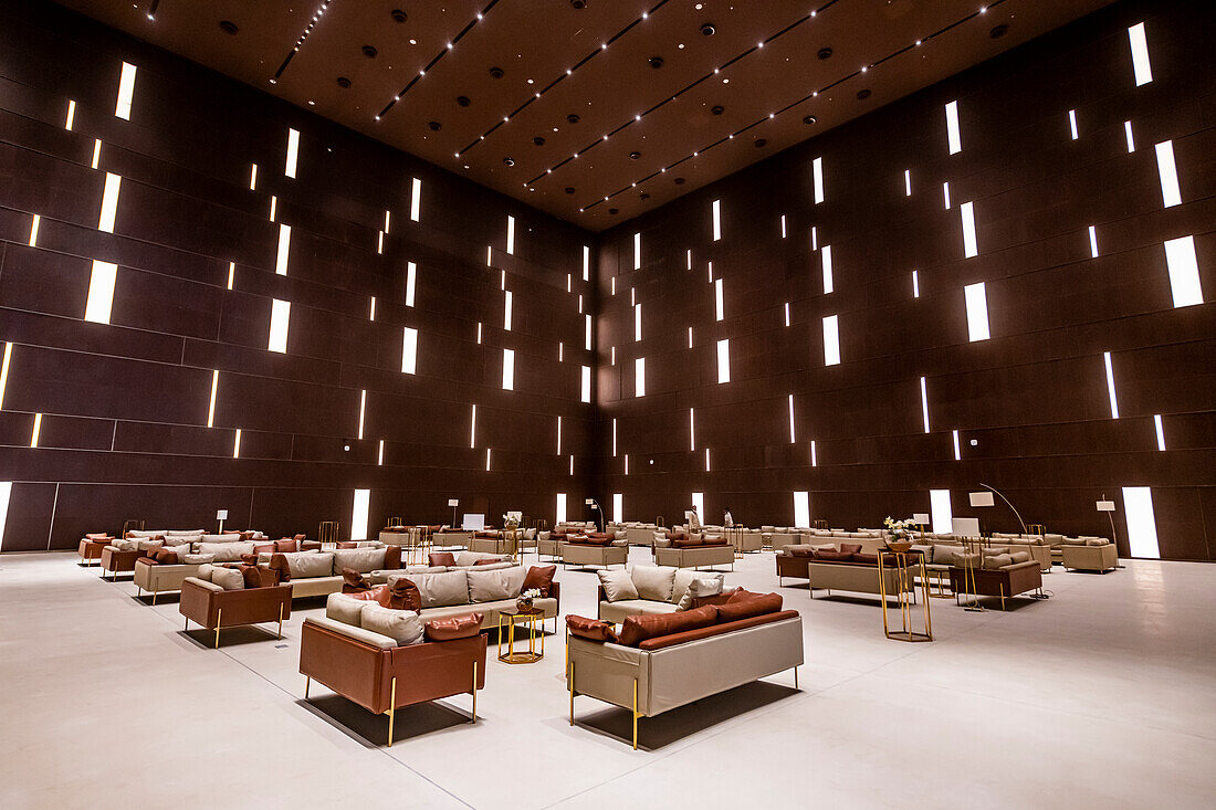 Interior of the Maraya Concert Hall, Al Ula, Kingdom of Saudi Arabia, Middle East