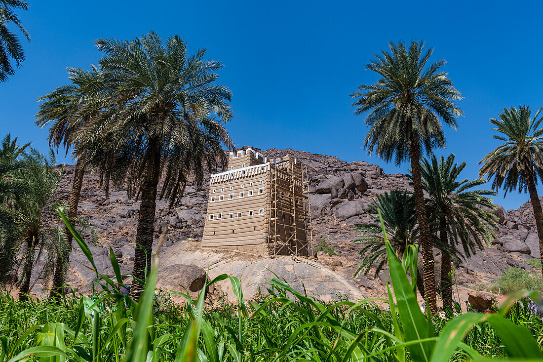 Altes befestigtes Haus aus Lehm, Najran, Königreich Saudi-Arabien, Naher Osten