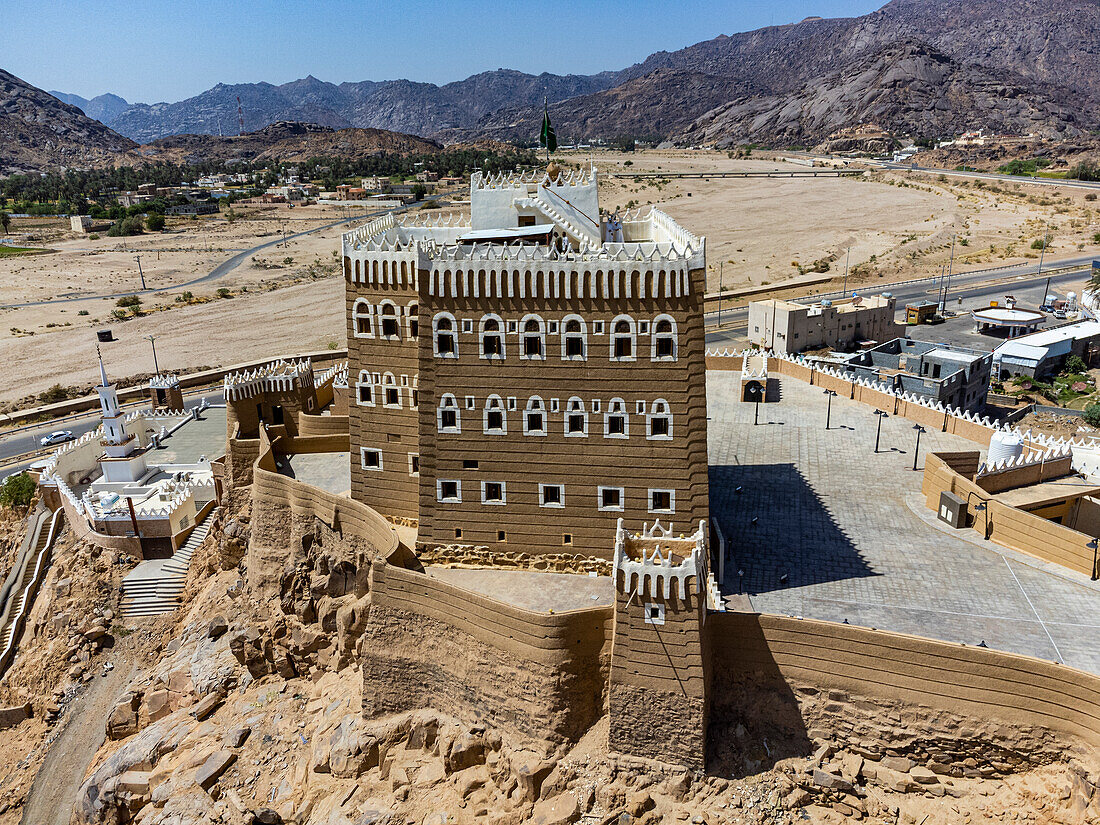 Luftaufnahme des Al-Aan-Palastes, Najran, Königreich Saudi-Arabien, Naher Osten