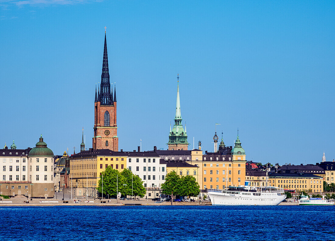 Blick auf die Insel Riddarholmen, Stockholm, Stockholms län, Schweden, Skandinavien, Europa