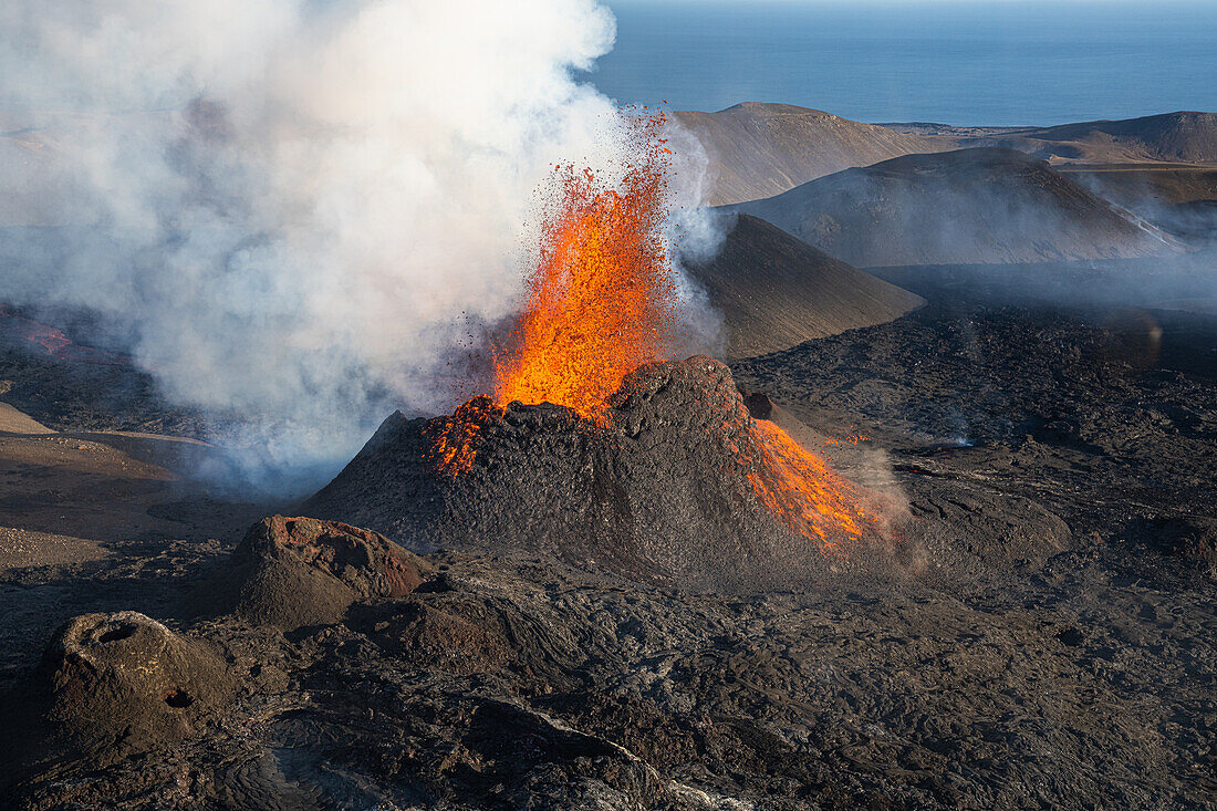 The Geldingadalir Volcanic Eruption, Fagradalsfjall, Iceland, Polar Regions