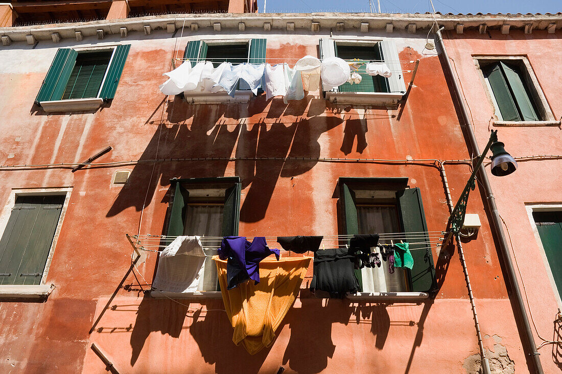 Laundry hanging out to dry, Venice Italy