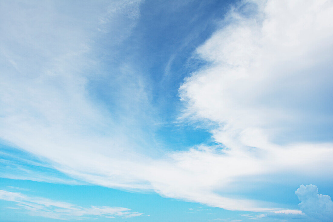 White clouds on blue sky