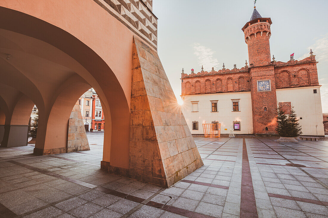 Poland, Lesser Poland, Tarnow, Arcades in old town area