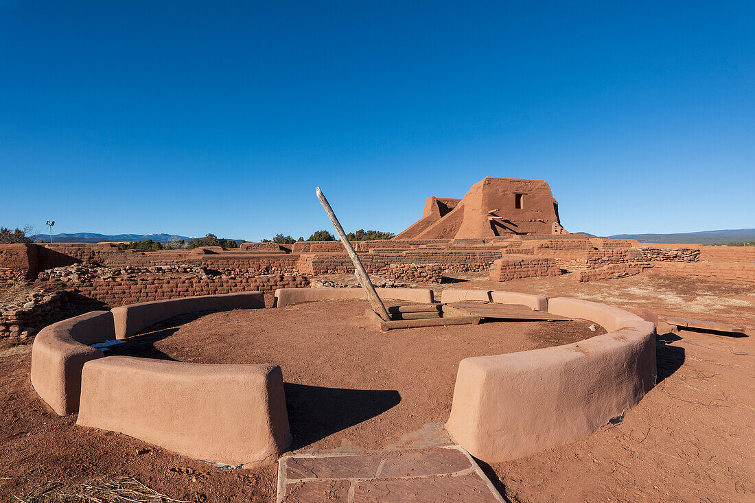 Spanische Missionskirche und Ruinen, Pecos National Historic Park, Pecos, NM, Usa