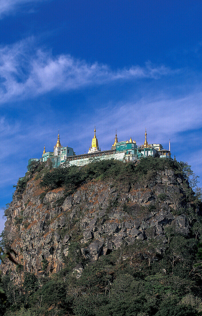 Myanmar, Bagan, Mandalay Division, Buddhist Temple on top of Mount Popa