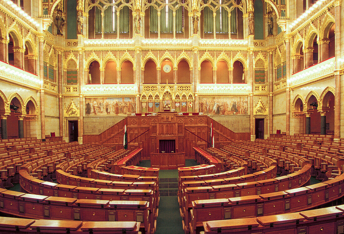 Hungary, Budapest, Interior of Hungarian Parliament