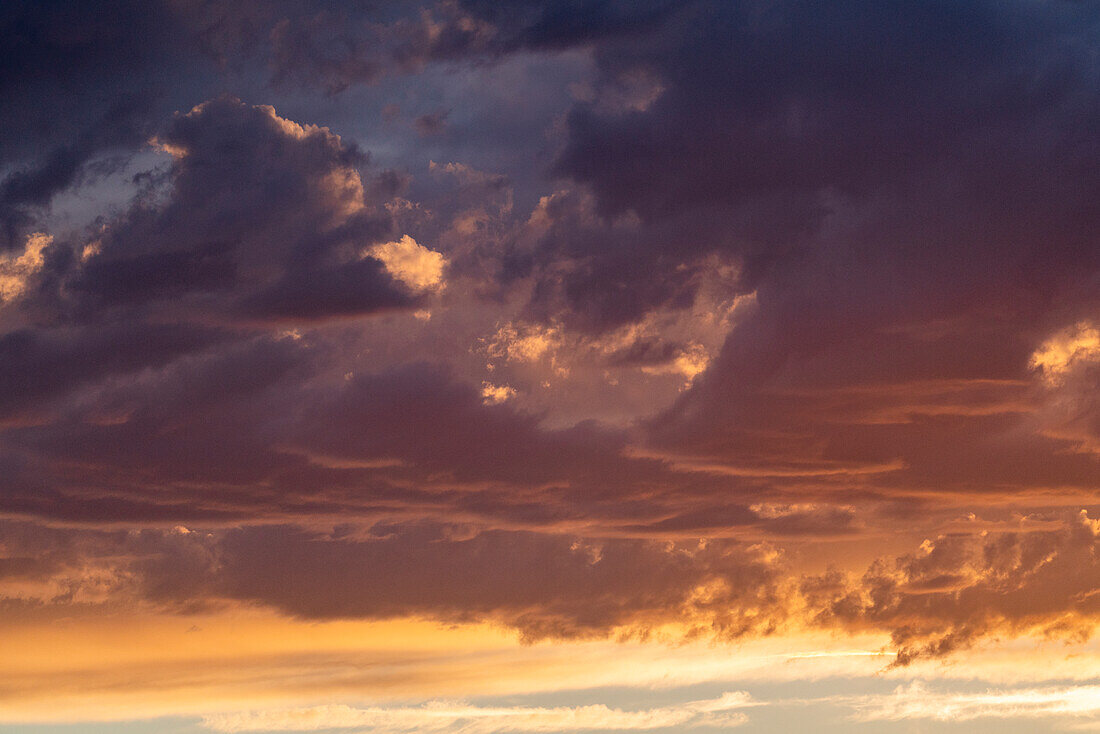 Cloudy sunset sky