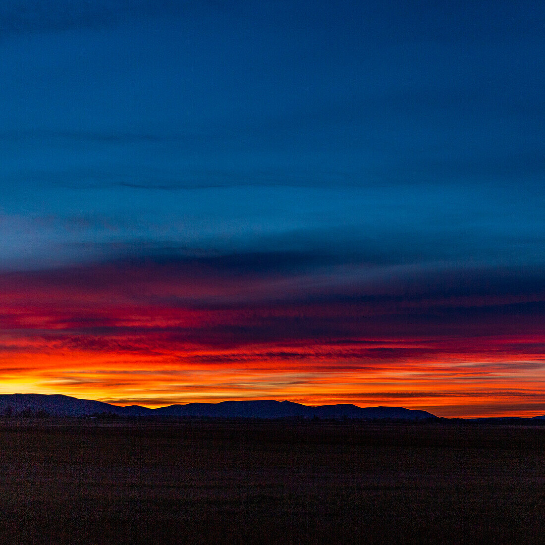 USA, Idaho, Bellevue, Sonnenuntergang Himmel über Ausläufern