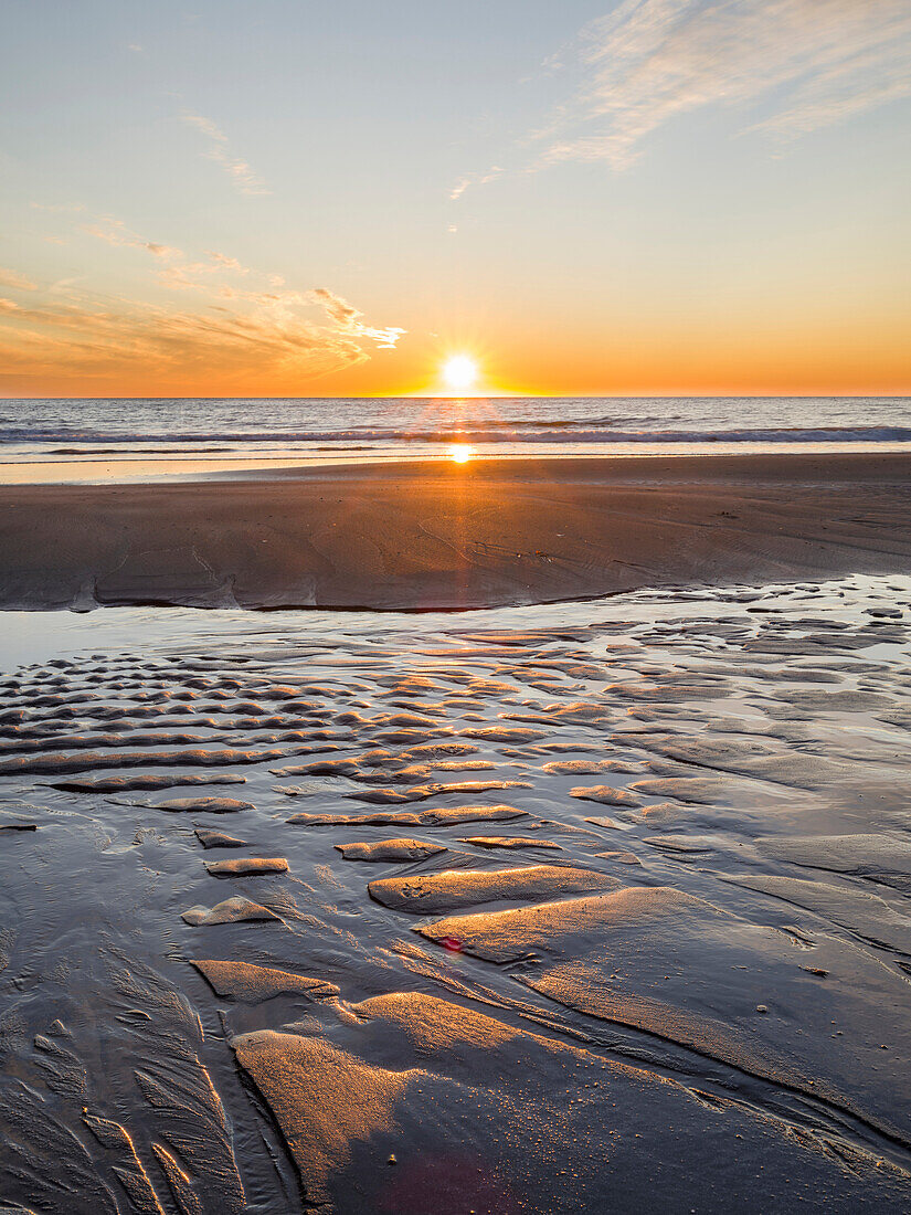 Sunset at the coast of Skalavik. The Westfjords (Vestfirdir) in Iceland.