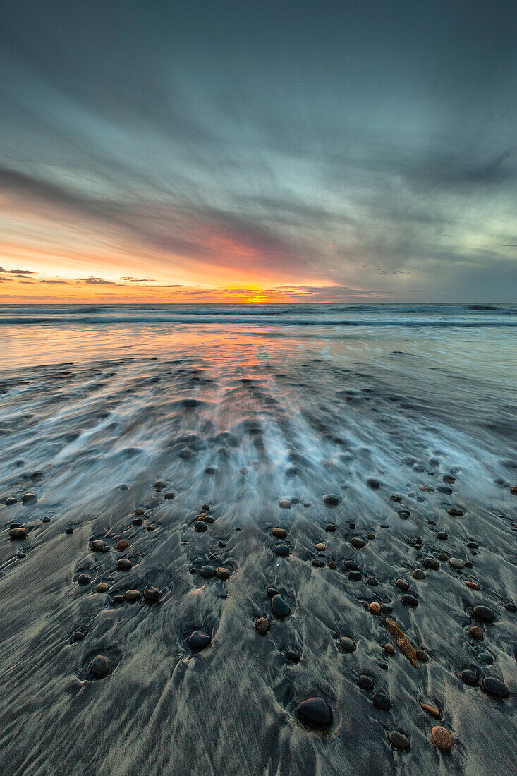 Sunset at Ponto Beach in Carlsbad, CA
