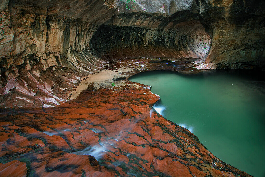 USA, Utah, Zion National Park.  Scenic from the Subway on the Left Fork.