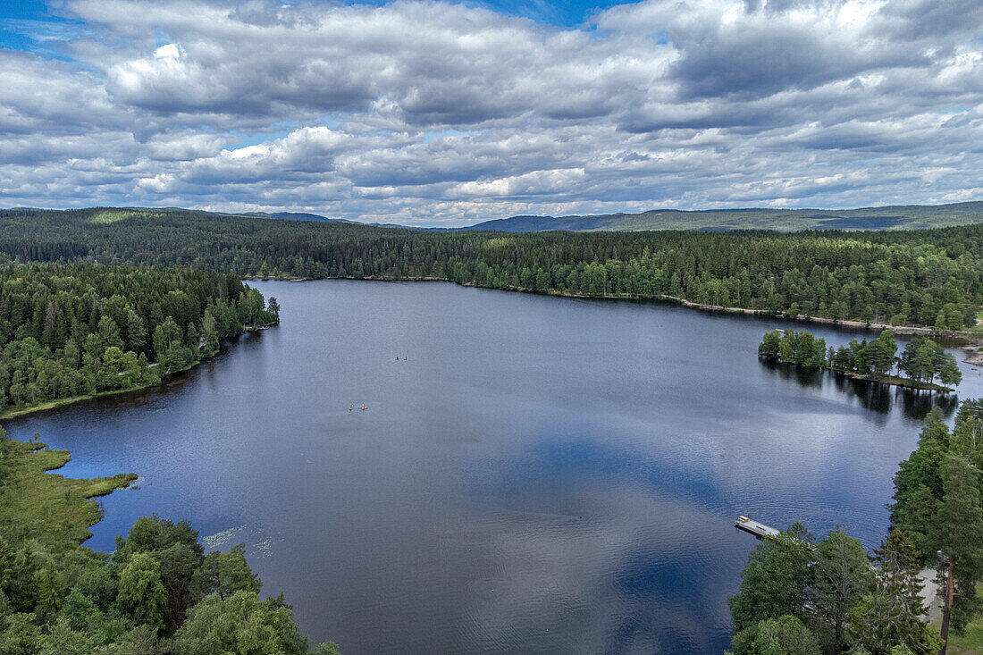 View from the top of the Sognsvann in Oslo, Norway.