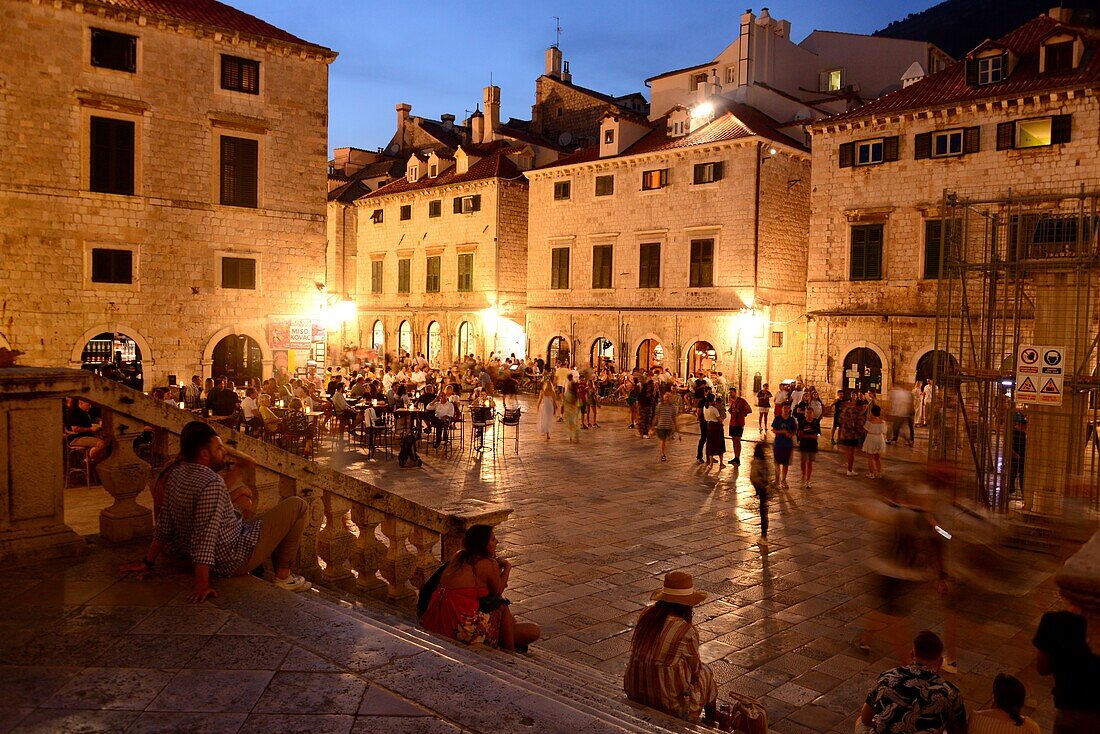 Platz der Loggia, Altstadt von Dubrovnik, Süd-Dalmatien, Kroatische Adriaküste, Kroatien