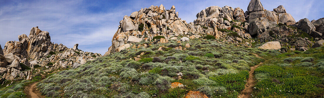 Pittoreske Felsformationen am Capo Testa, Sardinien, Italien