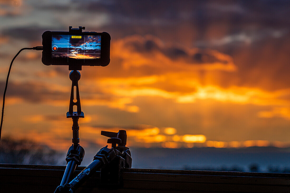 iPhone capturing a Time-lapse of Sunset