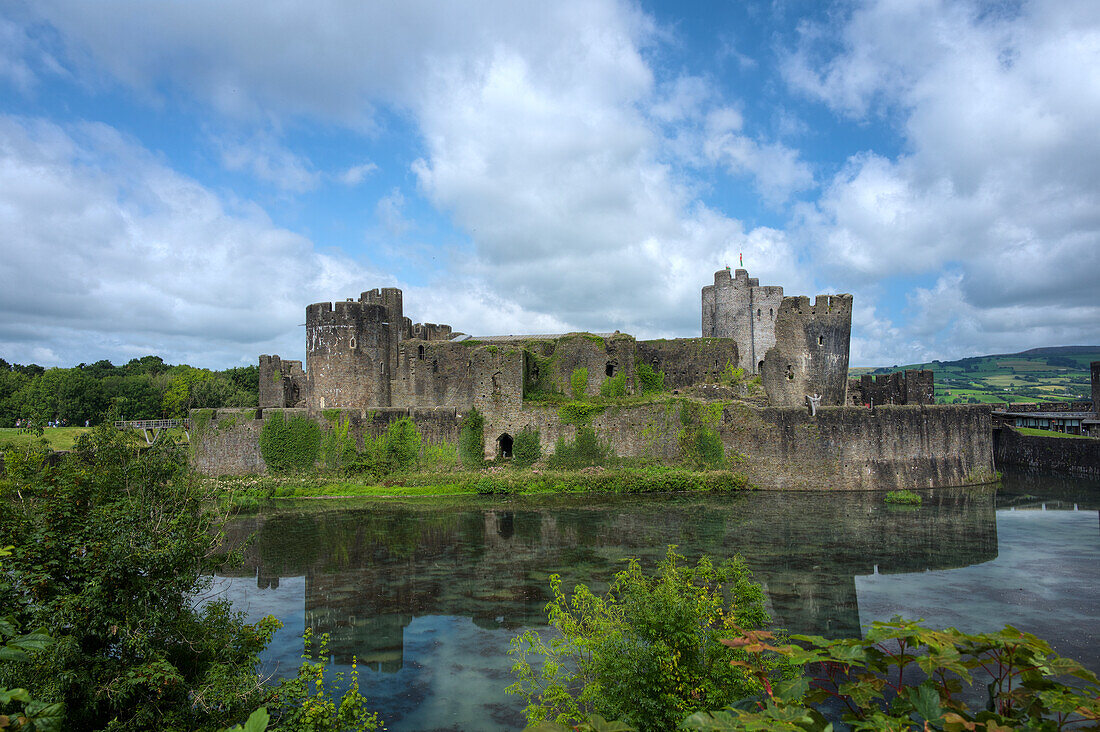 Caerphilly Castle, Caerphilly, Glamorgan, Wales, Vereinigtes Königreich, Europa