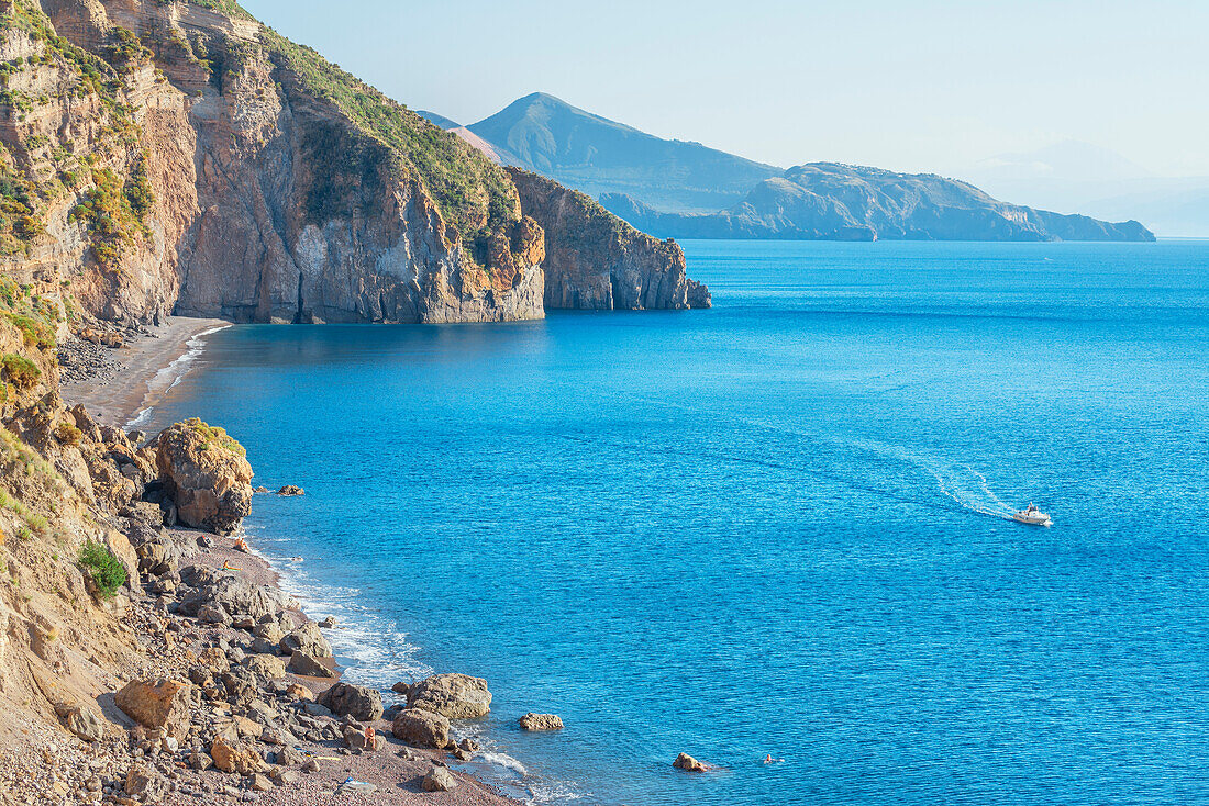Strand von Valle Muria, Lipari, Äolischen Inseln, UNESCO-Weltkulturerbe, Sizilien, Italien, Mittelmeer, Europa