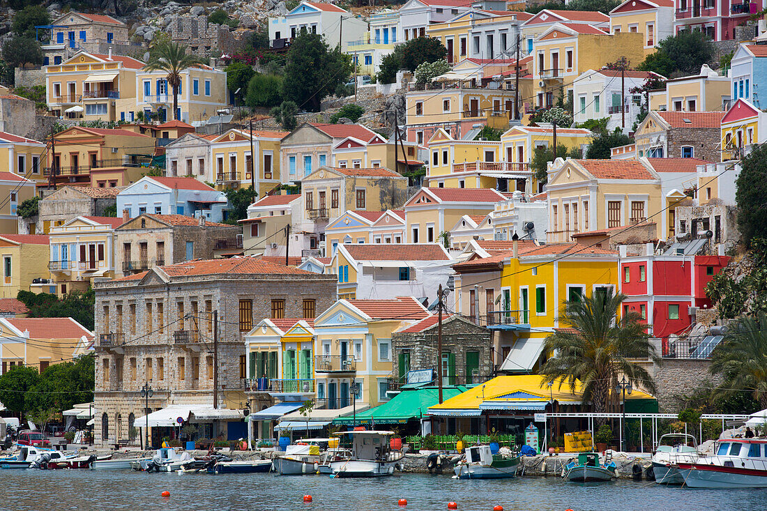 Hafen von Gialos, Insel Symi (Simi), Inselgruppe Dodekanes, griechische Inseln, Griechenland, Europa