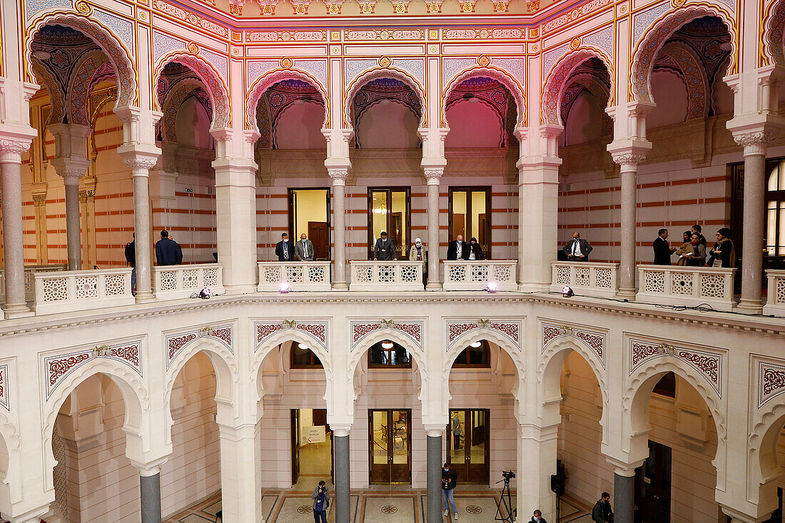 Rebuilt City Hall and National Library, Sarajevo, Bosnia and Herzegovina, Europe