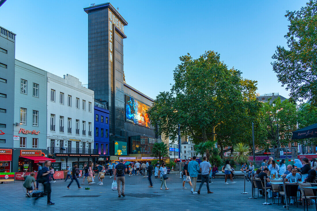 Blick auf den Leicester Square, West End, Westminster, London, England, Vereinigtes Königreich, Europa