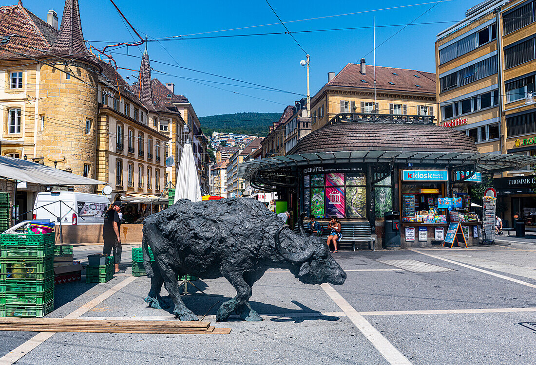 Altstadt von Neuchâtel, Schweiz, Europa