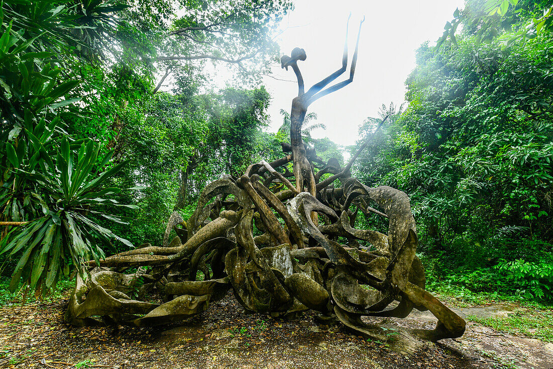 Voodoo sculptures in the Osun-Osogbo Sacred Grove, UNESCO World Heritage Site, Osun State, Nigeria, West Africa, Africa