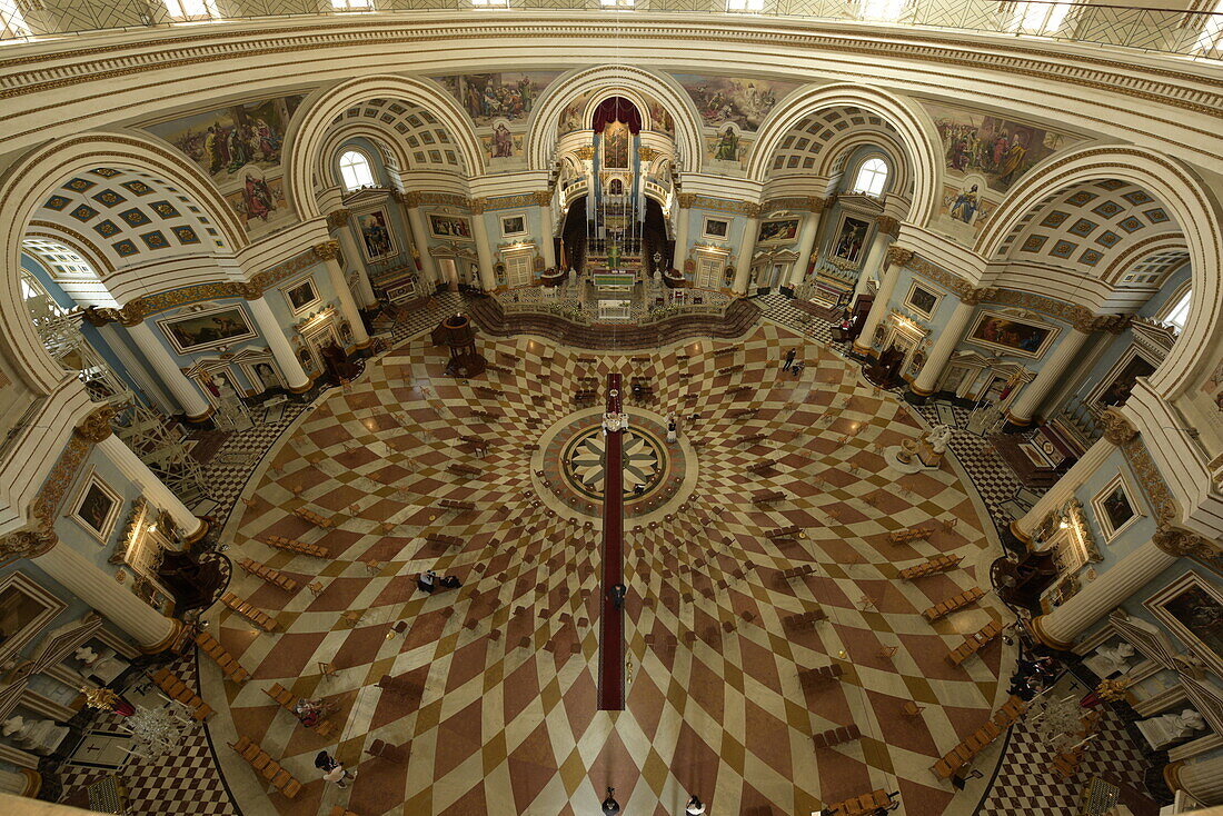 Innenraum der Rotunda-Kirche in Mosta, Malta, Mittelmeer, Europa