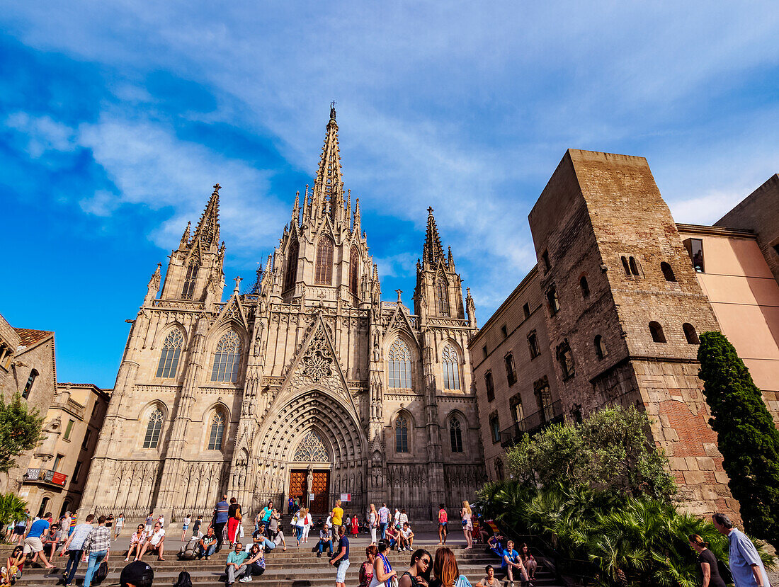 Cathedral of the Holy Cross and Saint Eulalia, Barcelona, Catalonia, Spain, Europe