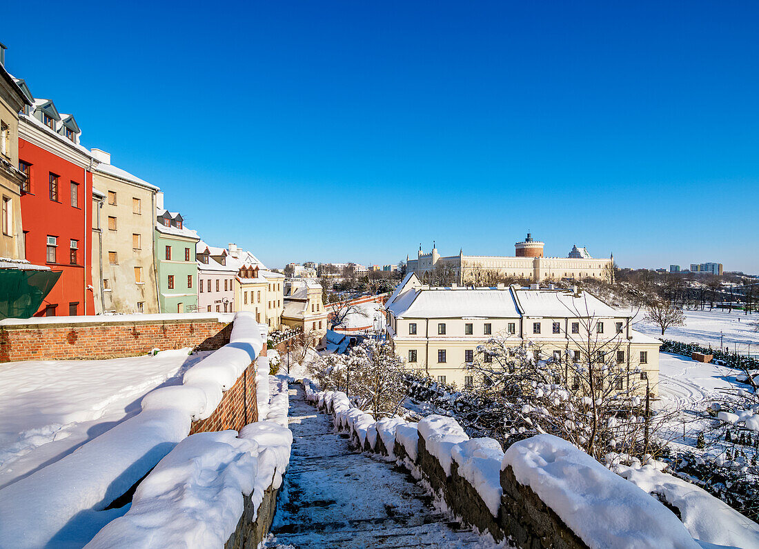 Blick auf das Schloss, Winter, Lublin, Woiwodschaft Lublin, Polen, Europa