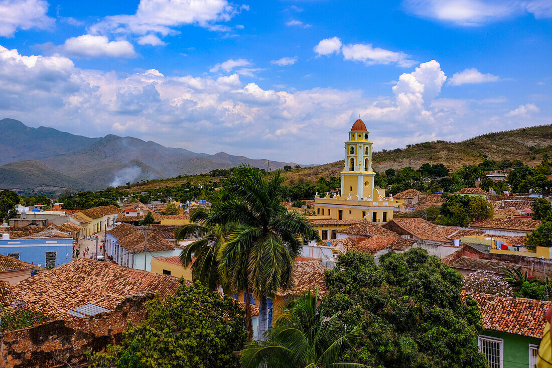 Blick von der Dachterrasse von Trinidad, UNESCO-Weltkulturerbe, Sancti Spiritus, Kuba, Westindische Inseln, Mittelamerika