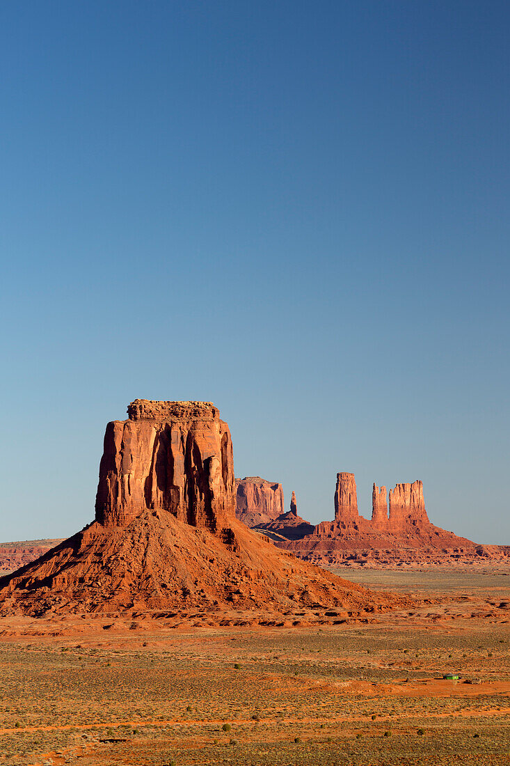 Arizona, Monument Valley, East Mitten Butte and Castle Butte, view from Artist's Point