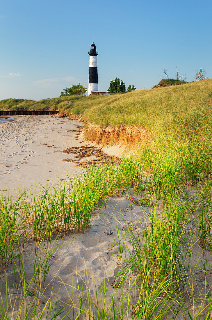 Big Sable Point Lighthouse on the eastern shore of Lake, Michigan. Ludington State Park, Michigan
