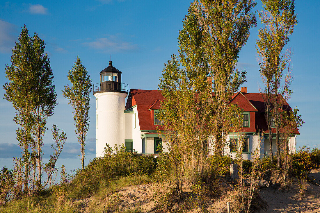 Point Betsie Lighthouse am Lake Michigan, Benzie County, Frankfort, Michigan