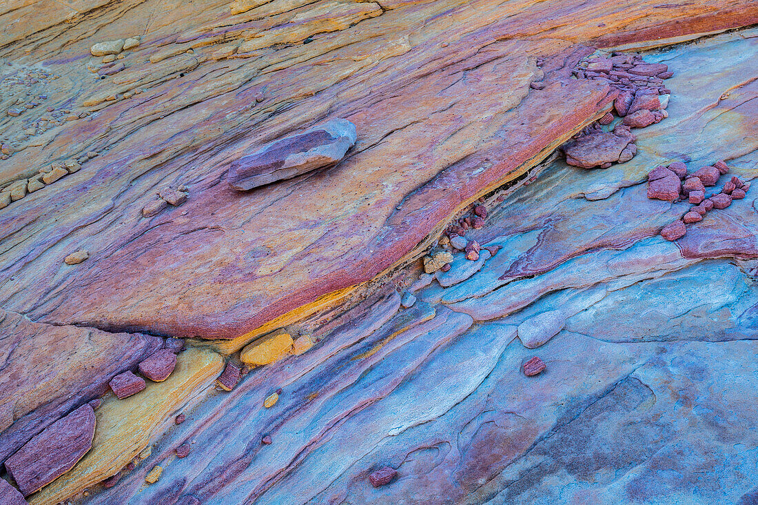 USA, Nevada, Overton, Valley of Fire State Park. Multi-colored rock formation