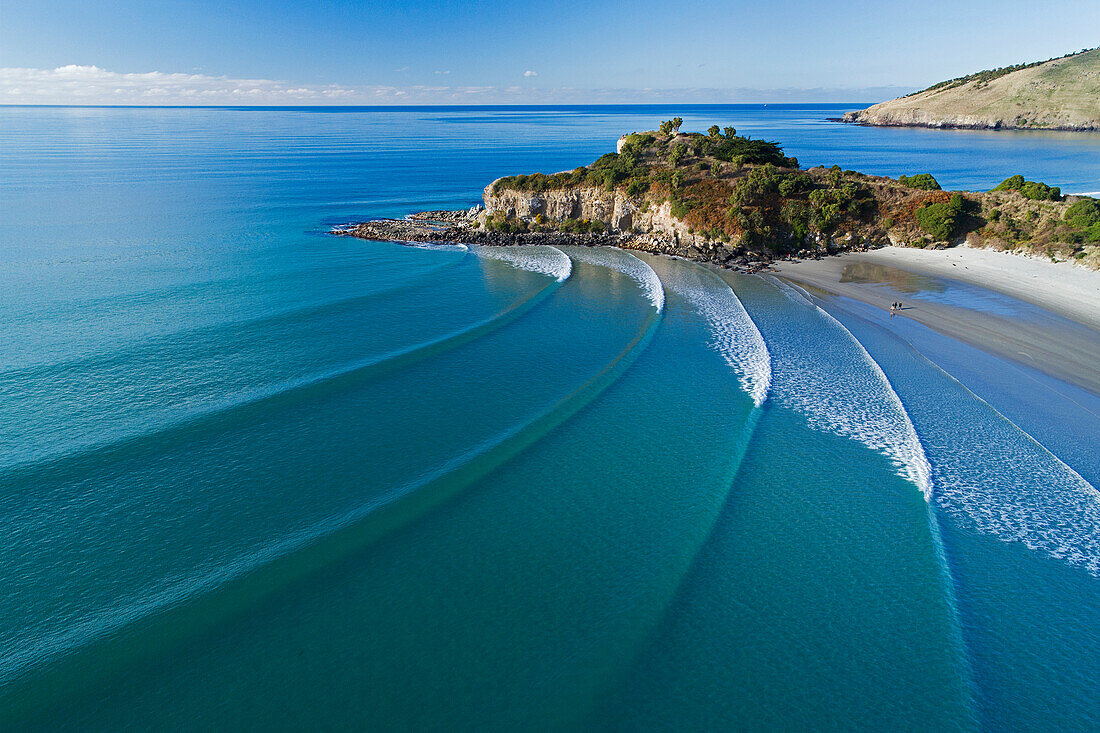 Mapoutahi, Historic Maori Pa Site, Goat Island, Purakanui Bay, north of Dunedin, South Island, New Zealand