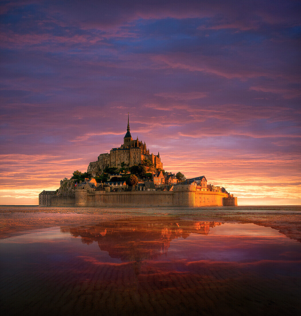 Mont Saint-Michel on the Normandy coast of France